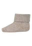 COTTON RIB BABY SOCKS BEIGE MELANGE