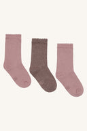 HCFOTY 3-PACK SOCKS - ULL/BAMBUS - PALE MAUVE