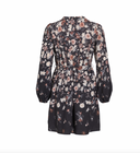 VIELMA O-NECK L/S  SHORT DRESS BLACK BEAUTY/BROWN FLOWERS