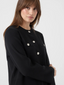 YASPIMI LS KNIT CARDIGAN - BLACK