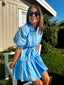 VICORLY 2/4 SHORT SHIRT DRESS BLISSFUL BLUE