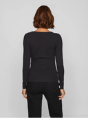 VINORA L/S O-NECK TOP - BLACK BEAUTY