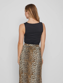 VIKENZA  U-NECK S/L TANK TOP - BLACK