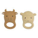 2 PACK TEETHER FARM SHEEP/COW