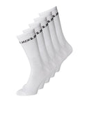 JACBASIC LOGO TENNISSOCK 5 PACK - WHITE