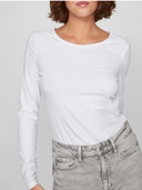 VINORA L/S O-NECK TOP - BRIGHT WHITE