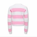 KOGFRANCA LIFE SHORT L/S STRIPE KNT - CLOUD DANCER/WIDE STRIPE ROMANCE ROSE
