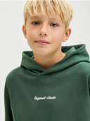 JORNORREBRO EMB SWEAT HOOD JNR - SYCAMORE