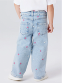 NMFROSE WIDE EMB JEANS 2633 - LIGHT BLUE BLEACHED