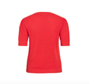 VIDALO O-NECK S/S KNIT TOP - HIBISCUS
