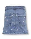 KOGHOXTON HEART EMBROIDERY DNM SKIRT LIGHT MEDIUM BLUE DENIM