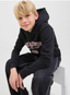 JJARI BRANDING SWEAT HOOD JNR - BLACK