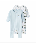 NBMNIGHTSUIT 2P ZIP ELEPHANT  BABY BLUE