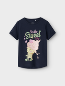 NMFVIX SS TOP - NAVY BLAZER/ICECREAM