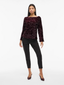 VIFAITH BOAT NECK L/S SEQUIN TOP - FIG