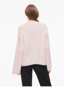 VIELLIS O-NECK L/S KNIT PULLOVER - CHERRY BLOSSOM
