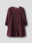 NMFRISILK LS DRESS R - BURGUNDY