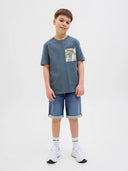 JJIRICK JJICON SHORTS JNR - BLUE DENIM