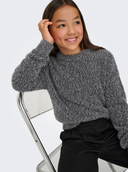 KOGPIUMO GLITTER L/S O- NECK KNIT BLACK