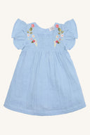 DRESS HCKATINKA DOBBY MOUSSELIN CLOUD BLUE