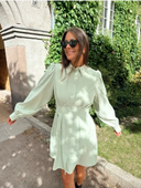 VICORDU L/S SHIRT DRESS - SMOKE GREEN