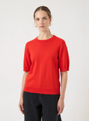 YASLENA SS KNIT PULLOVER - FIERY RED