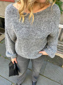 VIMARLEY L/S KNIT PULLOVER - MEDIUM GREY MELANGE