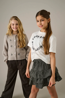 KOGCODY L/S O-NECK BOW CARDIGAN KNT - PUMICE STONE