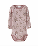 NBFWILLOW WOOL LS BODY - SHADOW GRAY/LONG FLOWER