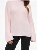 VIELLIS O-NECK L/S KNIT PULLOVER - CHERRY BLOSSOM