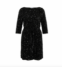 VIFAITH  BOATNECK 3/4 DRESS - BLACK BEAUTY