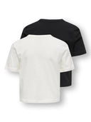 KOGREX S/S TOP JRS 2-PACK BLACK/CLOUD DANCER