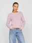 VIDALO O-NECK L/S KNIT TOP WINSOME ORCHID