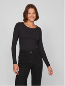 VINORA L/S O-NECK TOP - BLACK BEAUTY