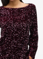 VIFAITH BOAT NECK L/S SEQUIN TOP - FIG