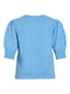 VIRIL 2/4 SLEEVE O-NECK KNIT TOP - BLISSFUL BLUE/LIGHT MELANGE