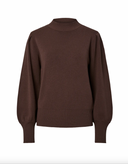 YASFONNY LS KNIT PULLOVER - CHOCOLATE BROWN