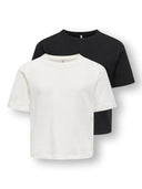 KOGREX S/S TOP JRS 2-PACK BLACK/CLOUD DANCER