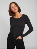 VINORA L/S O-NECK TOP - BLACK BEAUTY