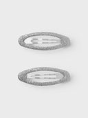 NKFACC-REDA 2P GLITTER HAIRCLIPS - SILVER