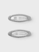 NKFACC-REDA 2P GLITTER HAIRCLIPS - SILVER