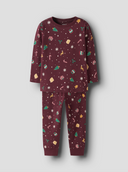 NMNVISMAS LS NIGHTSET - BURGUNDY  XMAS