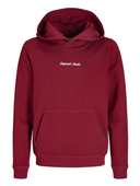 JORNORREBRO EMB SWEAT HOOD JNR - TIBETAN RED