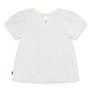 LVG LIV SS SMOCKED SLV TEE GARDENIA