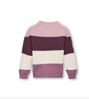 KMGSANDY L/S STRIPE PULLOVER KNT MAUVE WINE/CHALK PINK