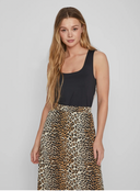 VIKENZA  U-NECK S/L TANK TOP - BLACK