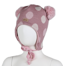 HAT WITH BIG DOTS,TIE ONS,WINDPROOF PINK