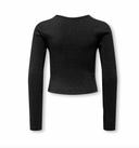 KOGTRINNY LIFE LS GLITTER CUTOUT TOP JRS - BLACK
