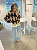 VIMONY CHECK KNIT PULLOVER /TX