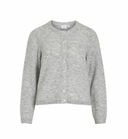 VILORY O-NECK L/S KNIT CARDIGAN - LIGHT GREY MELANGE